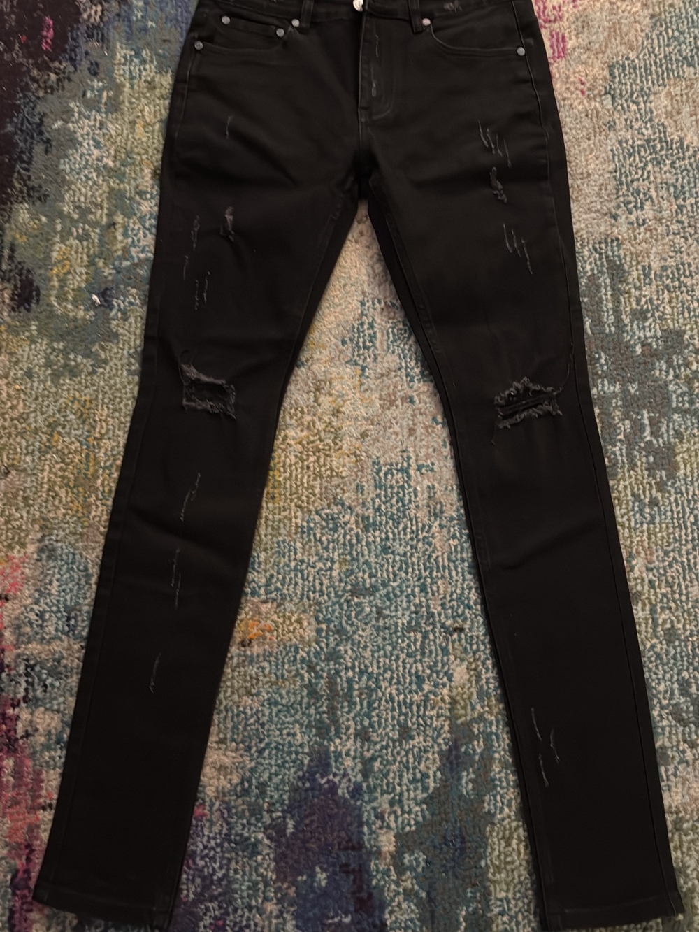 Slim Fit Black Distressed Men's Jeans